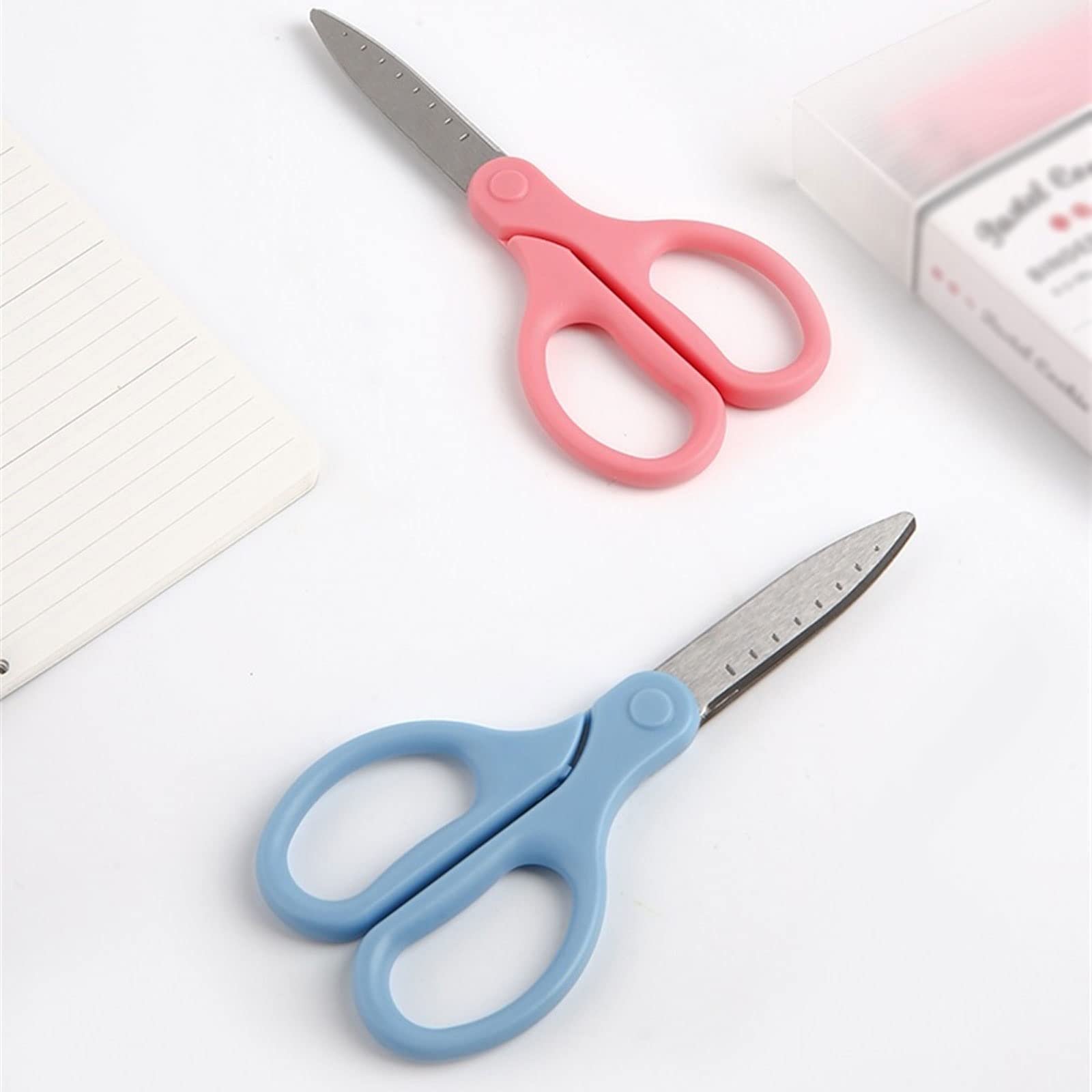 Küchenschere, Passform-Schere, blaue Skala, Stahl, sichere Schere, Cutter, Heimkunst, Handarbeit, Büro, Bastelschere, Schere