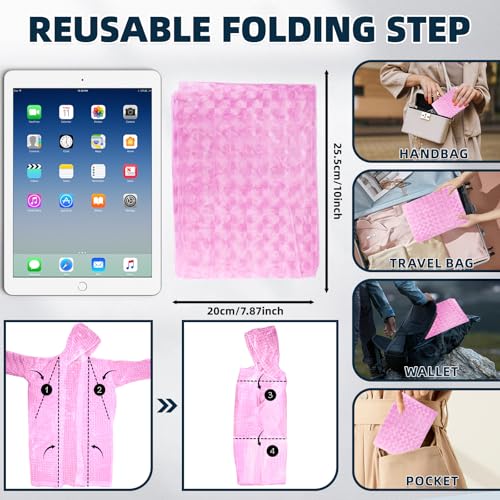 1 Pack Rain Ponchos for Adults Reusable, New upgraded Thickened EVA Travel Raincoat Jacket with Hoods and Sleeves 5