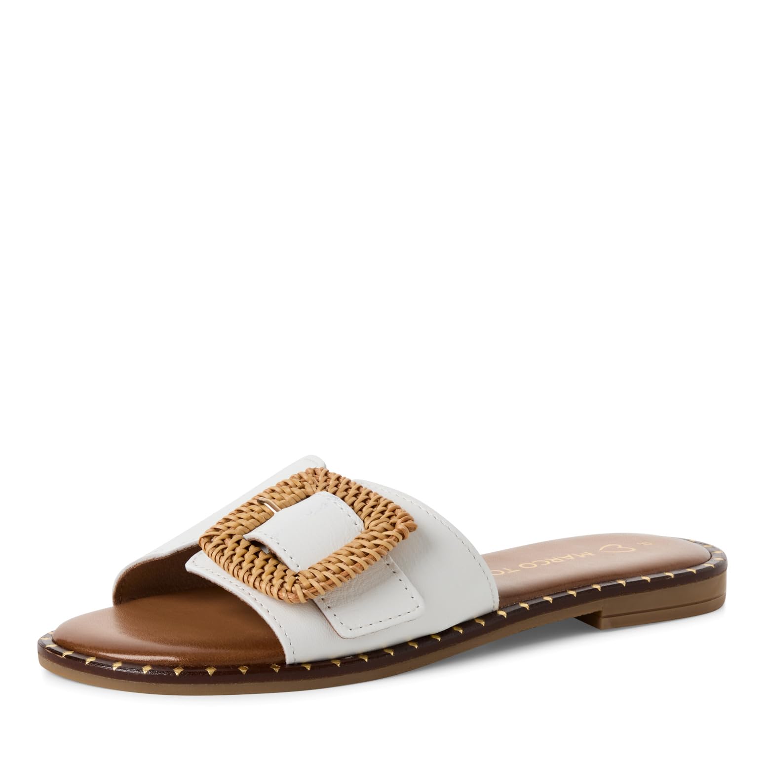 Marco Tozzi Damen Pantoletten aus Leder mit Schnalle