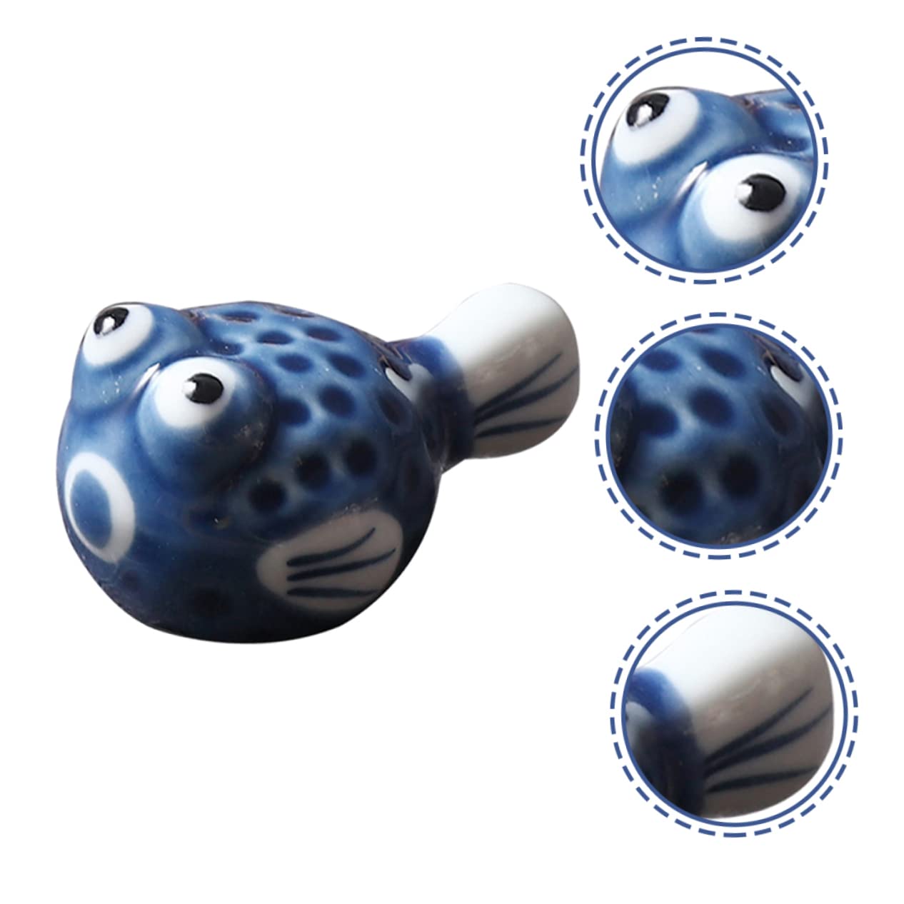 Support de baguettes, support de baguettes, 8 pièces, poisson-globe, support de baguettes, décoration de table de salle à manger, repose-cuillère, céramique, décor japonais, support de baguettes, sup