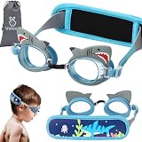 Vvinca Kids Swim Goggles with Fabric Strap No Tangle Pain-Fr...