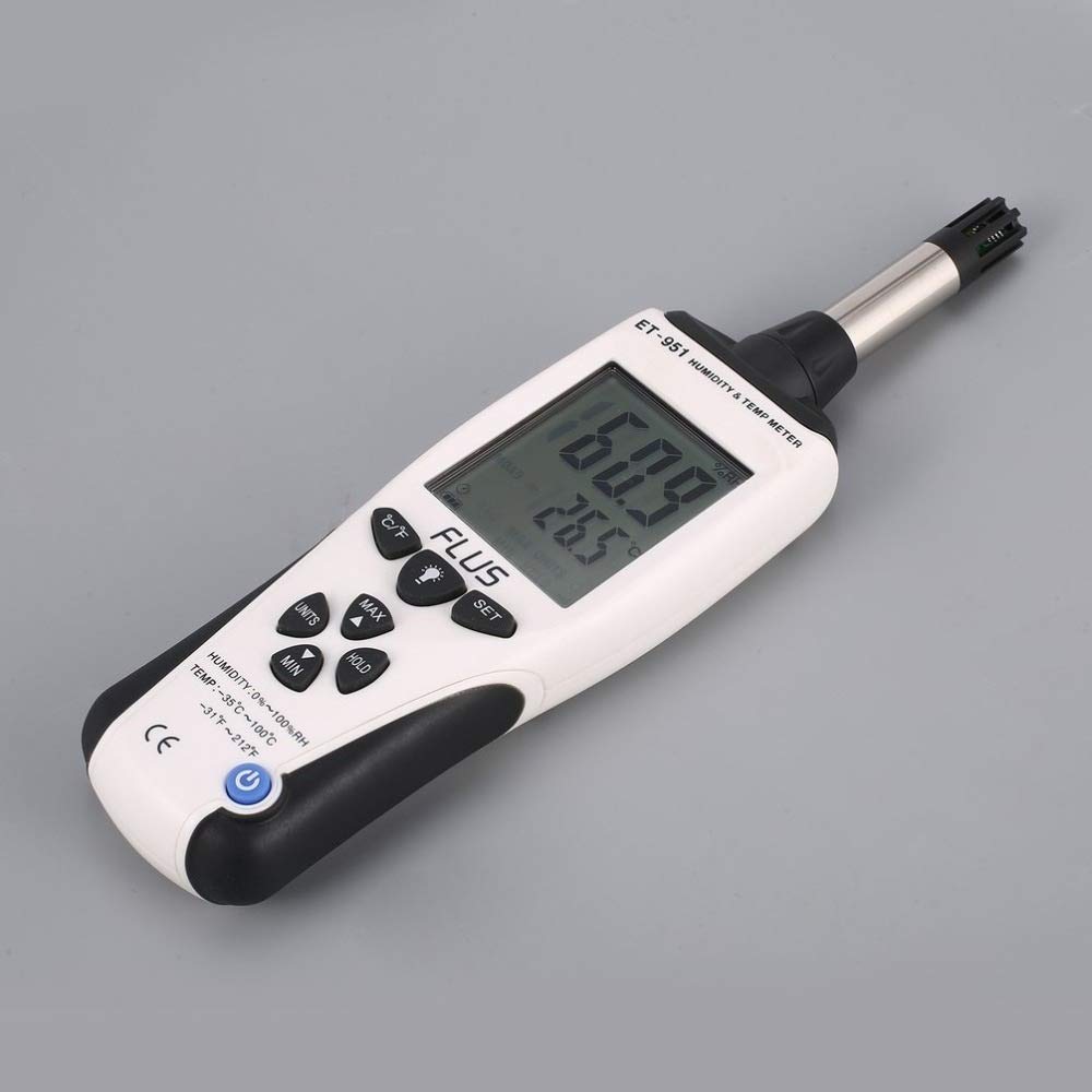Medidor de temperatura ET-951 Handheld Tester digital humedad Pantalla LCD multifunción higrómetro Para laboratorio