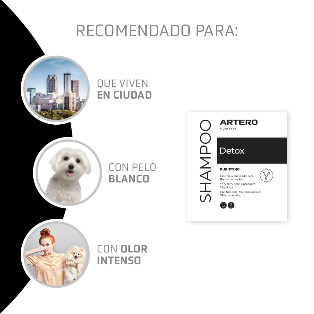 Artero Detox Champú Anti-polución para Perros y Gatos de Ciudad (5000 ml)
