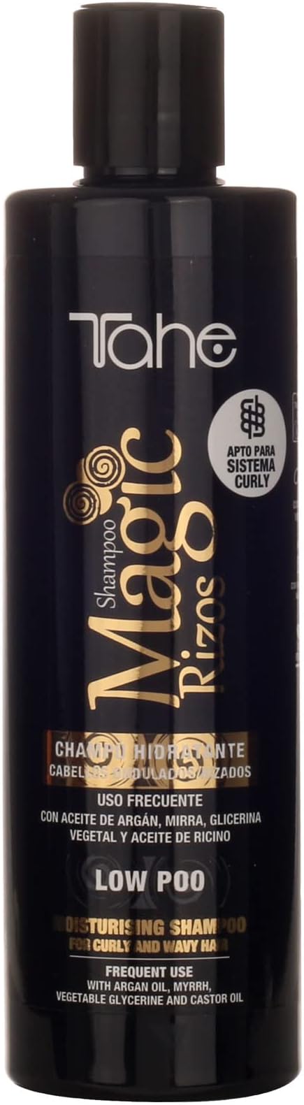 Tahe Magic Rizos Moisturizing Low Poo Shampoo for Curly and Wavy Hair, Suitable for the Curly Method, 300ml
