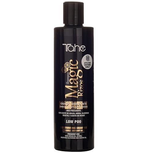 Tahe Magic Rizos Champú Hidratante Bajo Poo para Cabello Rizado y Ondulado, Adecuado para el Método Rizado, 10.1 fl oz