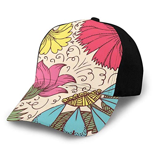Männer Frauen verstellbare Baseballmütze Hut altmodische Blumen Gänseblümchen Calendula Kamille Aster Nostalgic Feminine Art Pattern