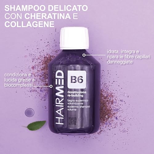 HAIRMED - B6 Volume Shampoo for Thin Hair - Restructuring Shampoo with Keratin - 200 ml - Image 2