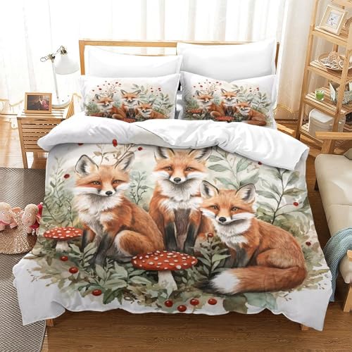 Housse de couette imprimé 3D cerf en microfibre de qualité supérieure super king