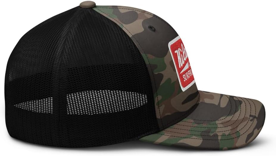 Kildare Island Surfboard Co Embroidered Adjustable Camo Camouflage Trucker Hat - Outer Banks Baseball Cap Gift