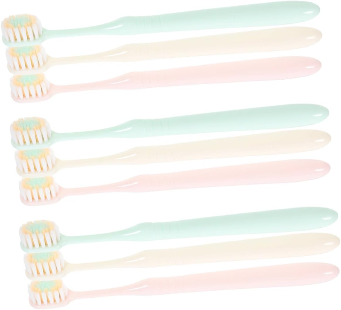 9pcs Soft Bristle Toothbrush Wide Head Gentle Cleaning Household Oral Care for Adults and Families