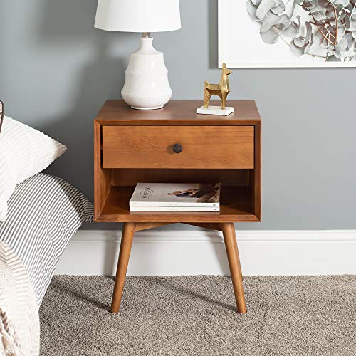 Walker Edison Mid Century Modern Wood Nightstand Side Table Bedroom