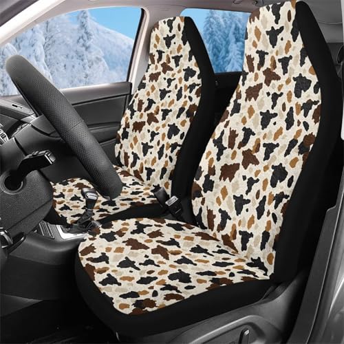 Housses de siège auto imprimé vache brune 52x138cm pour voiture