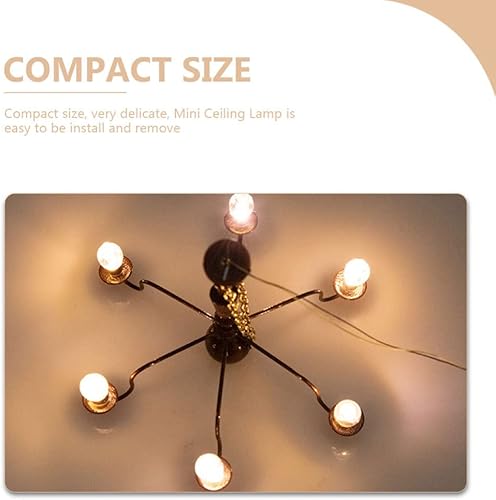 Miniatura 3 de Happyyami Casa de muñecas en miniatura lámpara de techo led mini lámpara colgante luz fiesta decoración estilo 3