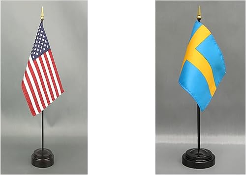 Miniatura 31 de Juego de banderas de escritorio de Afganistán, hecho en Estados Unidos, de rayón de 4 x 6 pulgadas, escritorio de oficina y pequeñas banderas