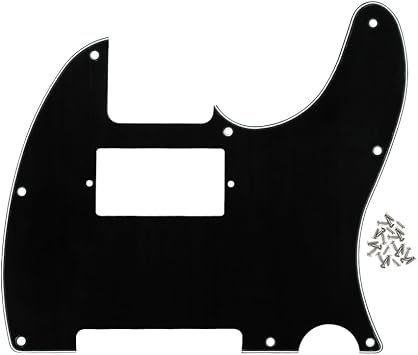 FLEOR 3Ply Black 8 Hole TL Pickguard Guitar Humbucker Pick Guard HH with Screws Fit USA/Mexican Standard TL Style Guitar Part
