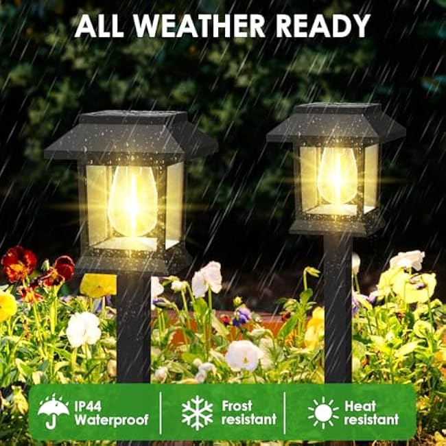 Solar Pathway Lights Outdoor 12 Pack LED Warm White