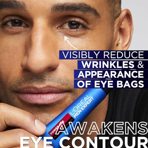 L'Oréal Men Expert Men's Eye Cream, Hyaluronic Acid Eye Care for Ageing, For Dry & Dull Skin, Power Age, 15ml