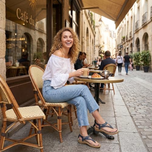Image of Littleplum Womens Sandals Arch Support Slingback Rhinestone Dressy Sandals Comfort Summer Shoes Ankle Strap Elastic Flats for Beach Walking