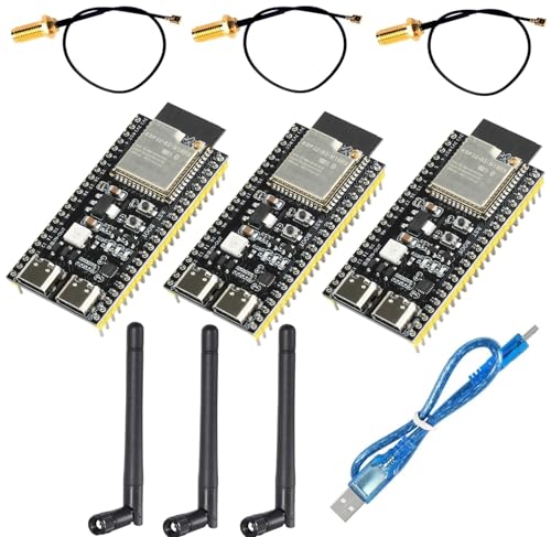 DUBEUYEW 3 stuks ESP32 S3 ESP32 S3 DevKitC 1 N16R8 WiFi module internet ontwikkelingskaart Bluetooth 5.0 externe flash extensie 16 m PSRAM 8 m met een type C kabel (gelast DUBEUYEW 3 stuks ESP32 S3 ESP32 S3 DevKitC 1 N16R8 WiFi module internet ontwikkelingskaart Bluetooth 5.0 externe flash extensie 16 m PSRAM 8 m met een type C kabel (gelast