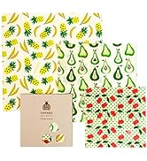 SuperBee Wax Wraps Reusable Beeswax Wraps for Food, Zero Waste Food Wraps, Set of 3, Small, Mediu...
