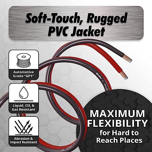 Installgear 8 Gauge Power Or Ground Wire - 99% Oxygen-Free Copper (Ofc) | 8 Awg Wire | 8 Gauge Wire - 25Ft Red + 25Ft Black | Great For Marine, Speaker, Battery Cables, Power/Ground Wire #TOP3