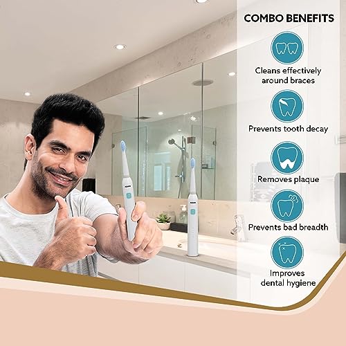 AGARO COSMIC Lite Sonic Electric Toothbrush for Adults with 6 Modes, 6 Brush Heads And 2 Interdental Head, Rechargeable with 3.5 Hours Charge... - Image 4