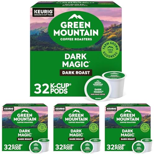 Image of Green Mountain Coffee Roaster Dark Magic Keurig Single-Serve K-Cup Pods, Dark Roast Coffee, 32 Count (Pack of 4)