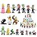Mario Figure Jouets,18 pièces Mario PVC Toy Figures,Mini Figurine de Pop Jouets,Décoration de Gâteau Super Mario,Figures Décorations de Gâteau,Figurines Cartoon Modèle Gâteau Décoration