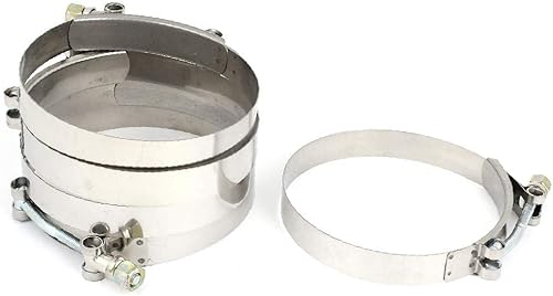 X-DREE 5 Pcs Hose Clamp Worm Gear Pipe Fitting Clamp Assortment 120mm Inner Dia(5 piezas manguera abrazadera tornillo sin fin engranaje instalación