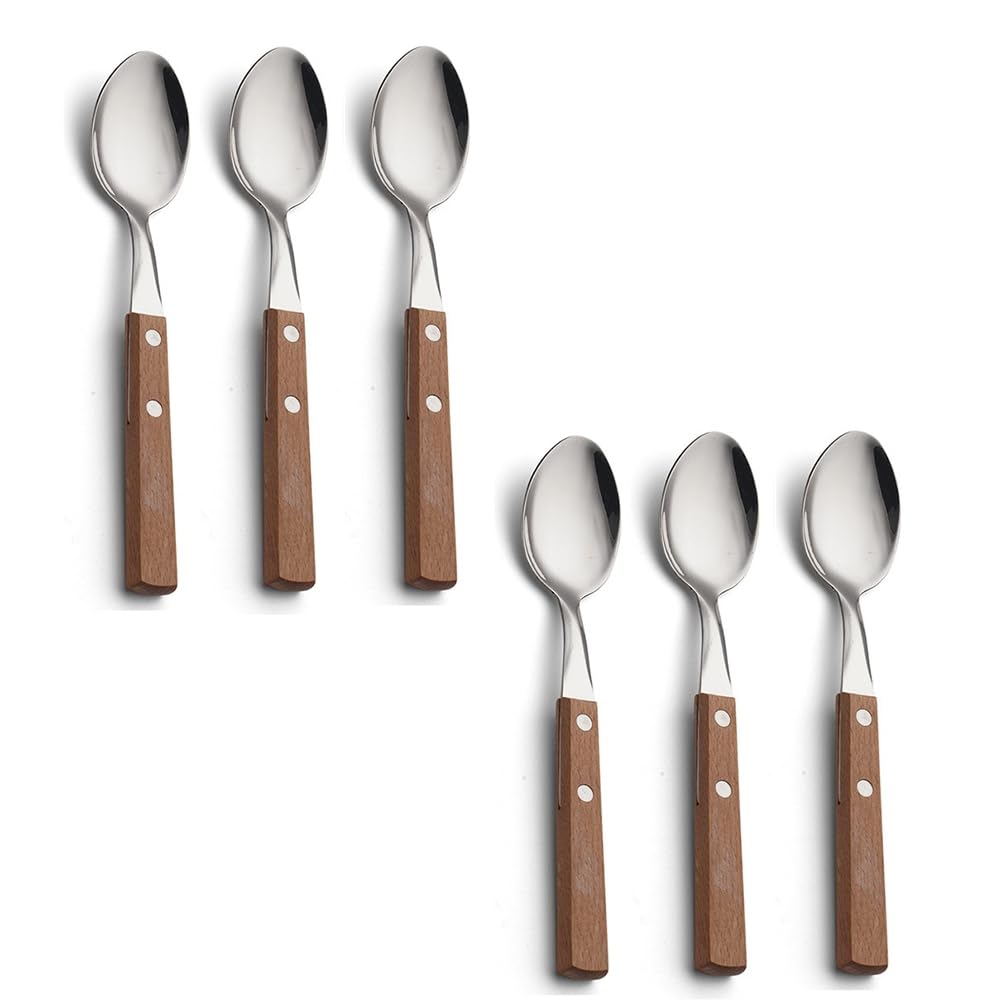 CTRLZS Wooden handle western food spoon Household ice spoon condiment salt spoon Kitchen spoon