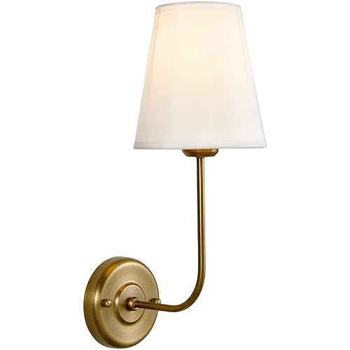 Terleenart Hardwire Modern Wall Sconces with Flared Shape White Textile