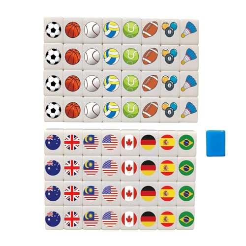 Jeu De Mahjong Traditionnel - Coffret Mah Jong De Voyage | 5,31 Pouces Mini Mahjong De Table | Jeu De Societe Famille egie, Stim