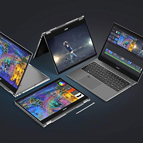 Image of Acer Spin 5 Convertible Laptop, 13.5 inch 2K 2256 x 1504 IPS Touch, 10th Gen Intel Core i7-1065G7, 16GB LPDDR4X, 512GB NVMe SSD, Wi-Fi 6, Backlit KB, FPR, Rechargeable Active Stylus, SP513-54N-74V2