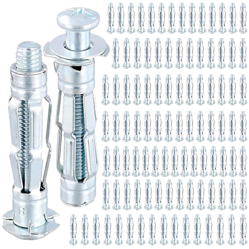 CHUENKUK 100 tacos de metal M8 para cavidades huecas, tacos de metal para fijación de decoración del hogar, placas de yeso