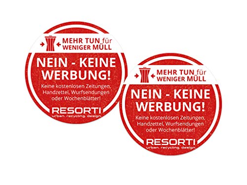 Resorti Aufkleber 2er Set Keine Werbung Cover