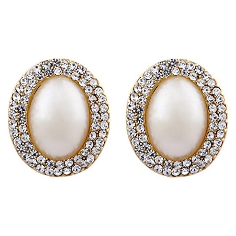 Clip On Earrings - Gold Plated Vintage Style With A Large Pearl - Bertha G Cover