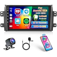 [DSP & EQ] 2+64G Car Radio for Suzuki SX4 2006-2013 Wireless Carplay Android Auto, 9 inch IPS Touch Screen Car Stereo with Bluetooth5.0 GPS Navigation FM RDS 5GHz WiFi Backup Camera