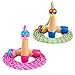 Habett Springseil, 2 Stück Speed Rope Seilspringen Cartoon Holzgriff, Jump Rope Länge Einstellbar Springen für Fitness Training Geeignet für Kinder und Erwachsene (285 cm, Pink und Blau)