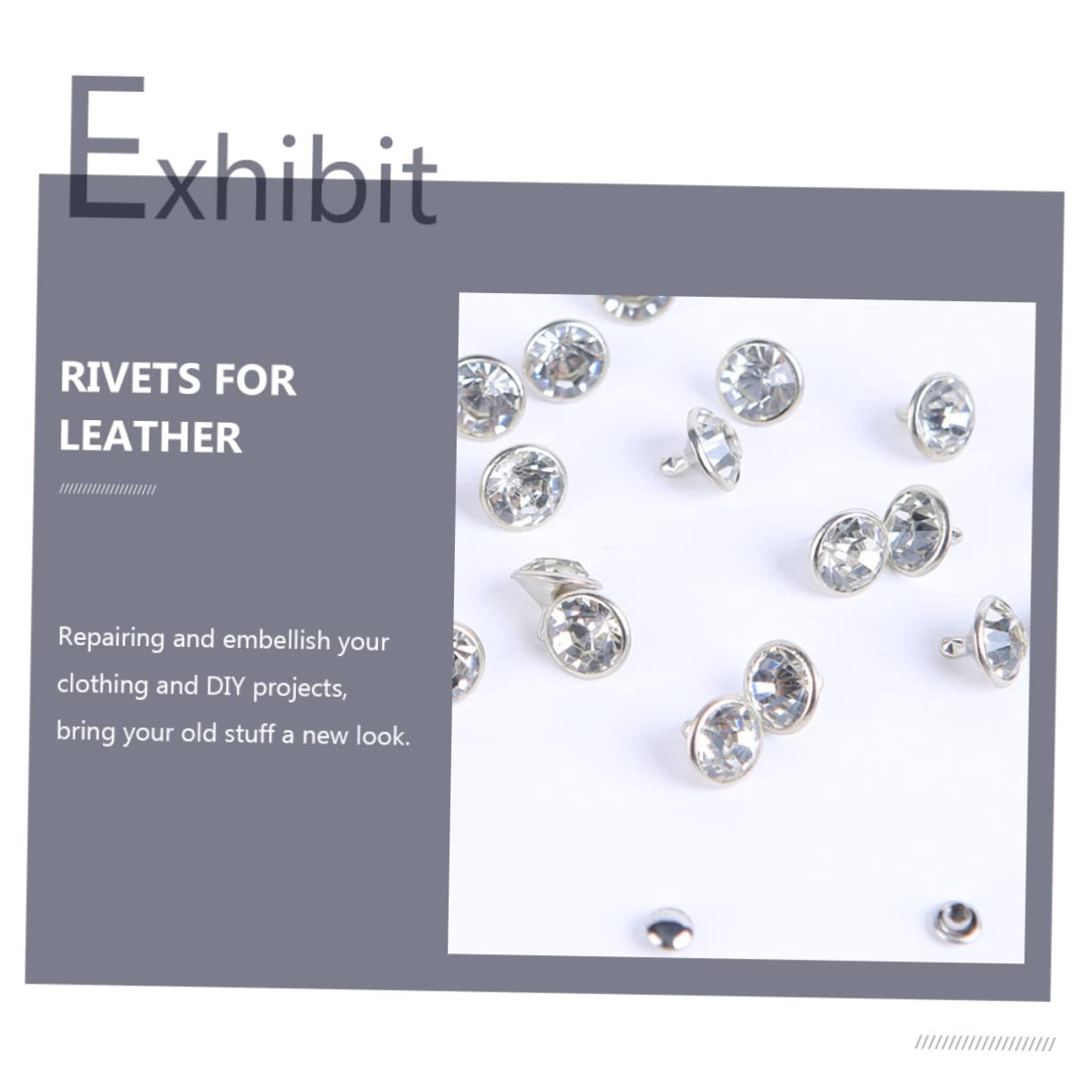 NUOBESTY 600 Juegos remaches de diamante tacos para ropa remaches para metal decoración remache artesanal de cuero tachuelas de reparación de artesanías de cuero remachadora Decorar