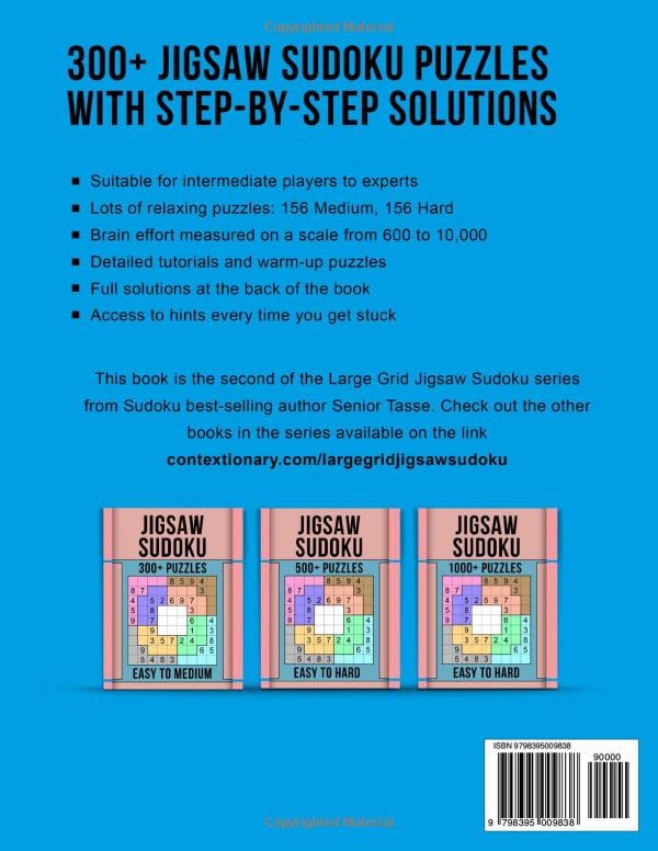 Miniatura 2 de 300+ Jigsaw Sudoku Puzzles for Adults Large Print Medium to Hard Sudoku Puzzles with Detailed Step-by-step Solutions and Hints When You Get Stuck 4