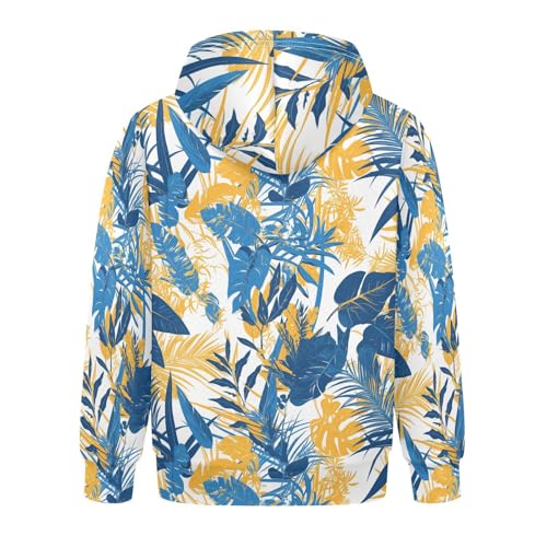 KLL Blue and Yellow Theme Plants Unisex Girls Boys Sweatshirts Sweater Long Sleeve Hooded Pullover Hoodies with Kangaroo2