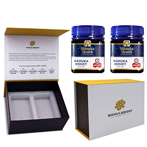 Premium Package Box with Manuka Health Manuka Honey MGO 400+ Bundle Packs (8.8oz x 2)