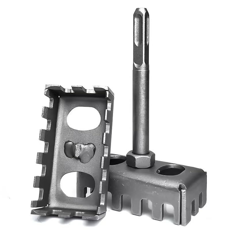 CGNRONEAU High-Strength SDS Plus Square Hole Punch for 86-Type Junction Boxes, Heavy-Duty Square Slot Cutter for Rotary Hammer Brick & Concrete Wall Openings, Outlets Cutter Tools