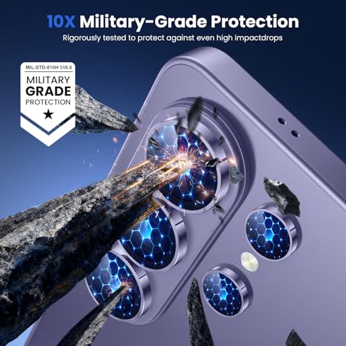 Image of WSKEN for Samsung Galaxy S26 Ultra Camera Lens Protector - Ultra Thin Case Friendly, 9H Shatterproof Tempered Glass with Anti Scratch Metal Circle Camera Screen Protector Cover Accessories, Violet