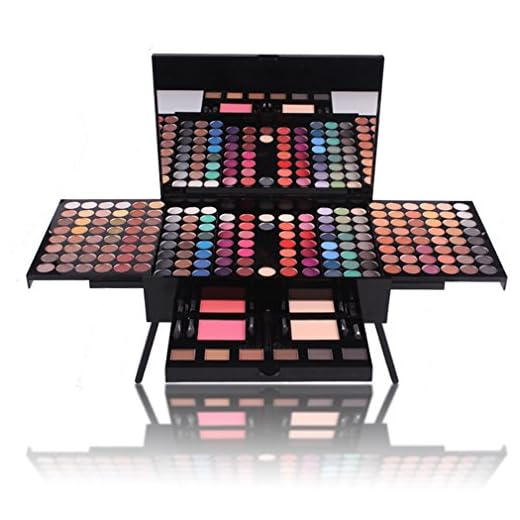 JasCherry 190 Colores Sombra De Ojos Paleta de Maquillaje Cosmética - Incluye Blush y Polvos Compactos