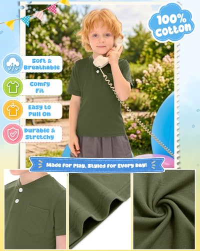 Image of Toddler Boys Cotton Henley T Shirts