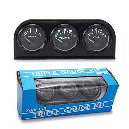 Kit 3 en 1 V-MAXZONE M-9886 jauge température eau pression huile manomètre 52 mm auto