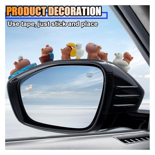 Image of smilfuy 6PCS Car Dashboard Mini Capybara Ornament, Mini Resin Animals Set, Cute Car Interior Decoration Accessories, Capybara Figurine Decor for Car Center Console, Room, Desktop (Capybara)