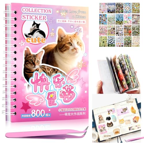 30 Sheets Cat Sticker Book 800+ Cat Meme Stickers for