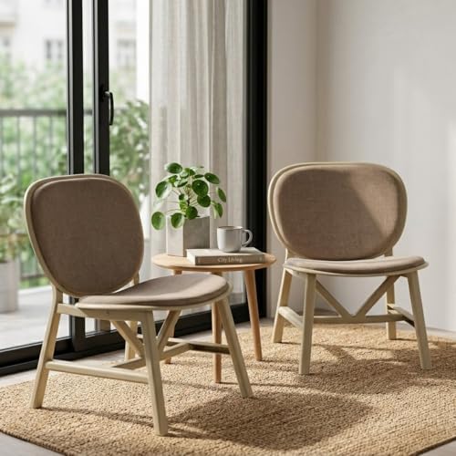 Image of Nilkamal Arena Cushioned Plastic Chair| Set of 2| for Home, Living Room, Balconies, Patios, Outdoor, Garden| Luxury Beige & Light Beige